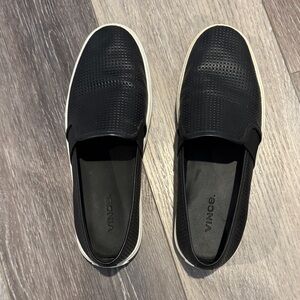Vince Black Perforated Slip-On Shoes